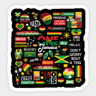 Jamaica One Love Culture Pattern Sticker